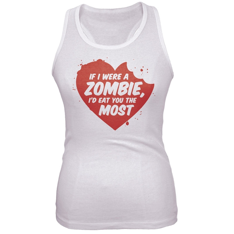 Valentine's Day - If I Were A Zombie Juniors Tank Top Juniors Tank Tops Old Glory