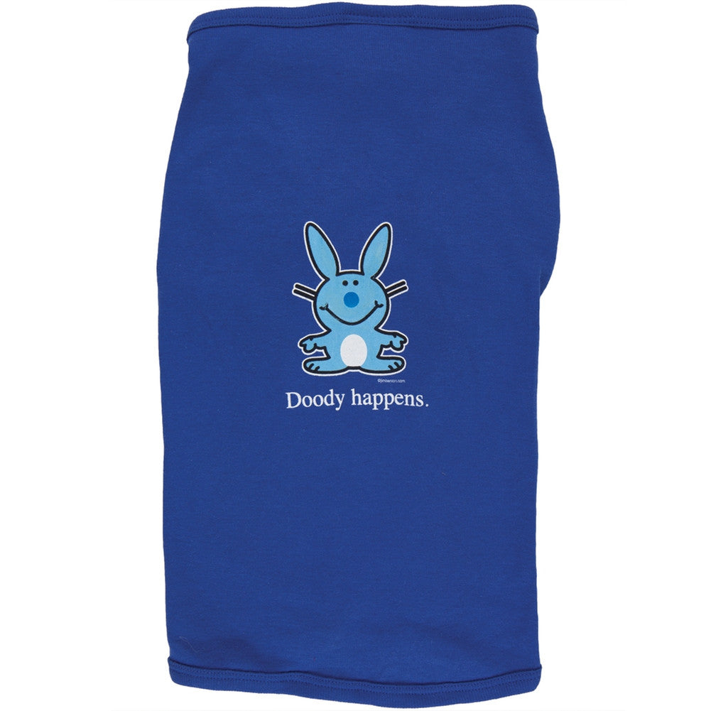 Happy Bunny - Doody Happens Doggy T-Shirt Doggy Tees Happy Bunny XS Blue