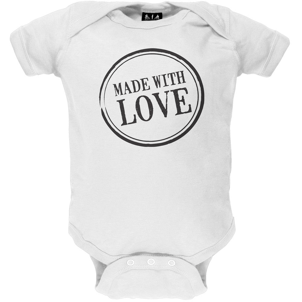 Valentine's Day - Made With Love Black Soft Baby One Piece Baby One Piece Old Glory