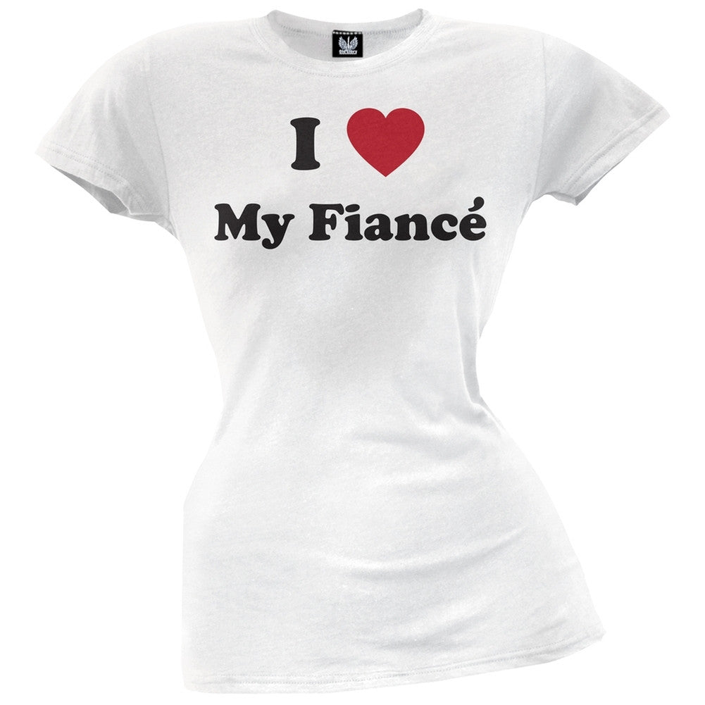 I Heart My Fiance Juniors T-Shirt Juniors T-Shirts Old Glory