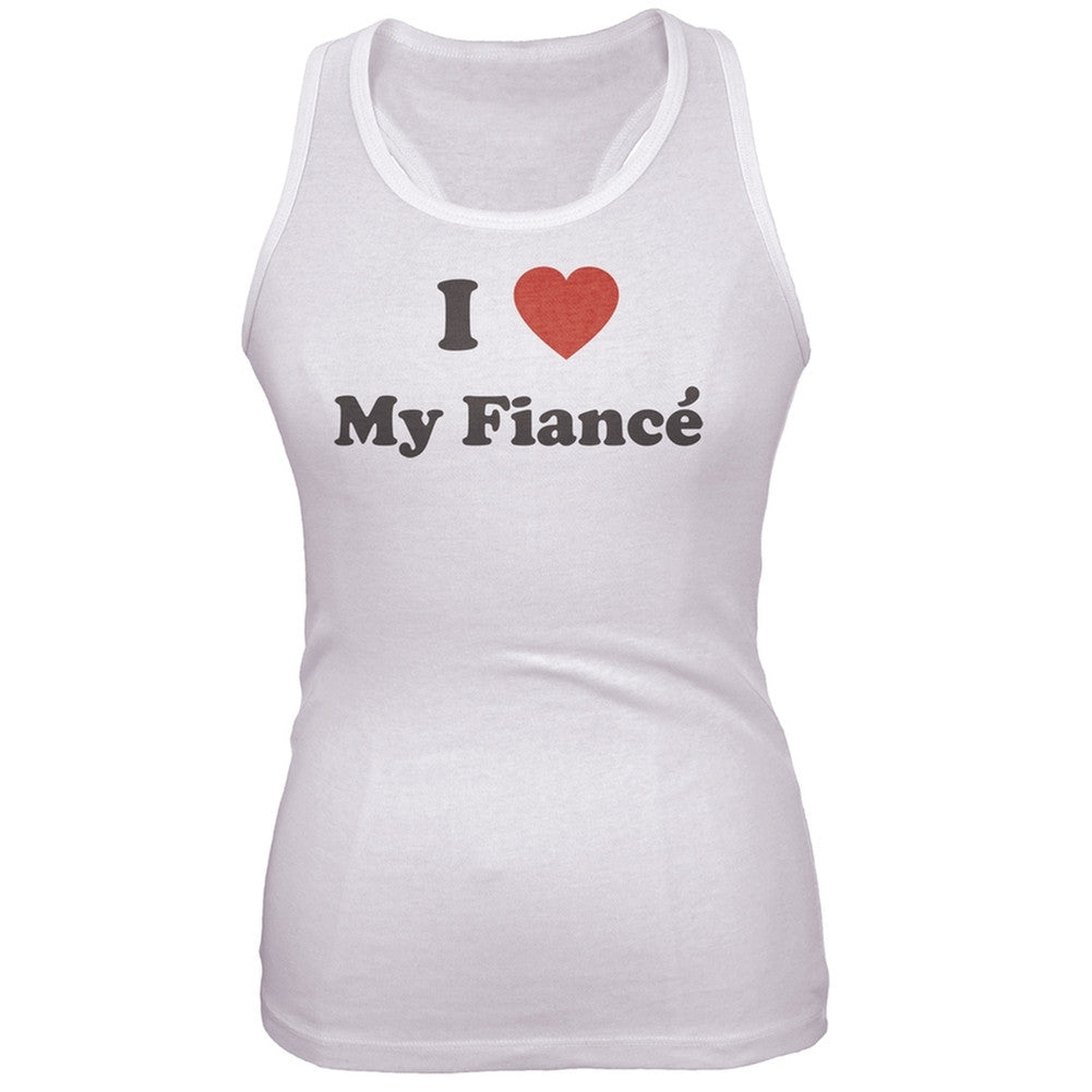 I Heart My Fiance Juniors Tank Top Juniors Tank Tops Old Glory 2XL White