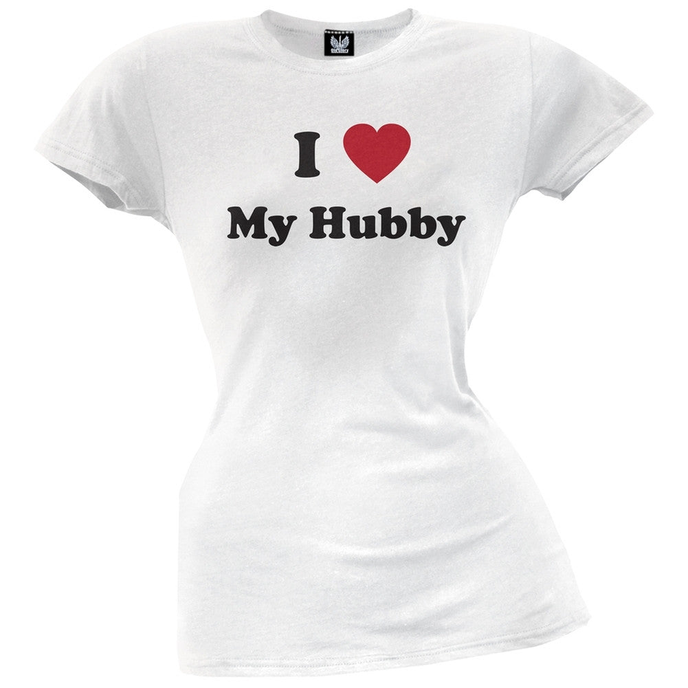 I Heart My Hubby Juniors T-Shirt Juniors T-Shirts Old Glory