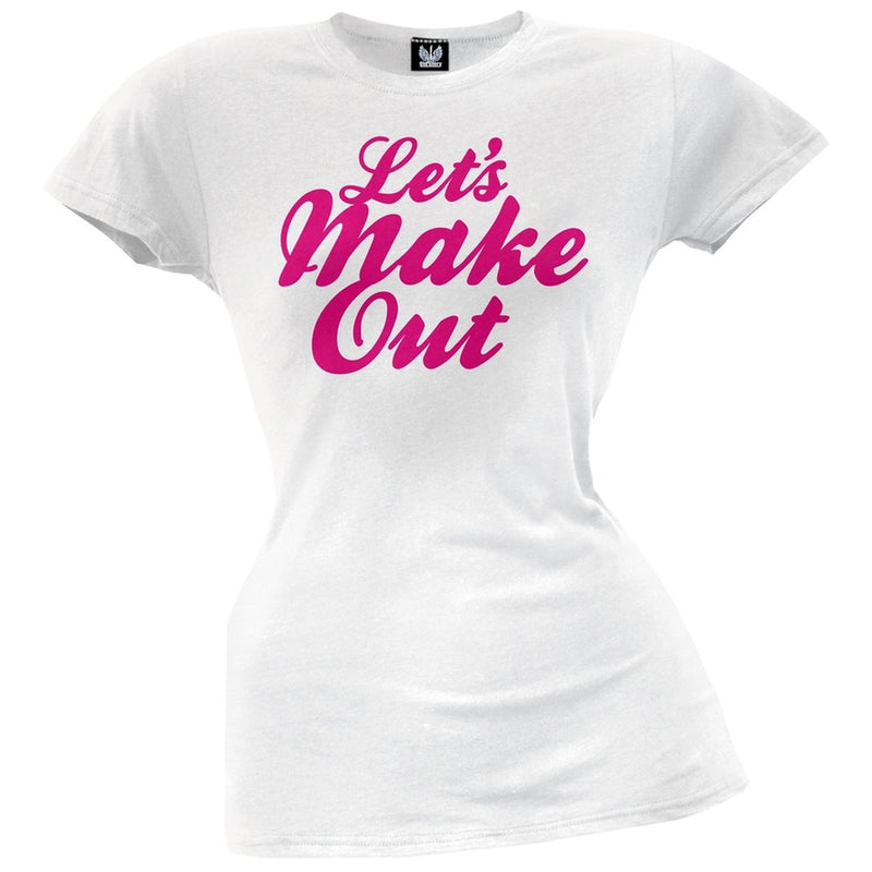 Let's Make Out Juniors V-Neck T-Shirt Juniors T-Shirts Old Glory