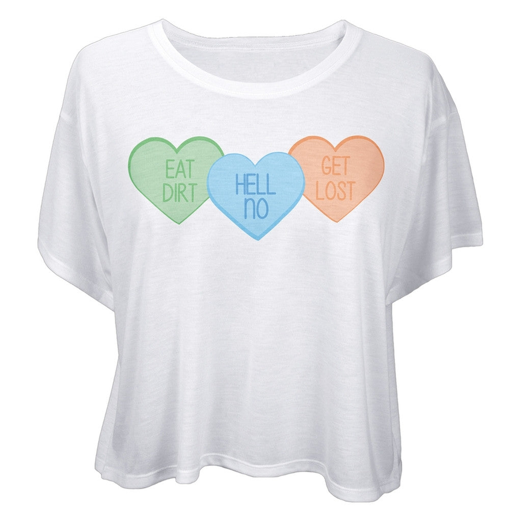 Mean Candy Heart Trio Juniors Boxy T-Shirt Juniors T-Shirts Old Glory