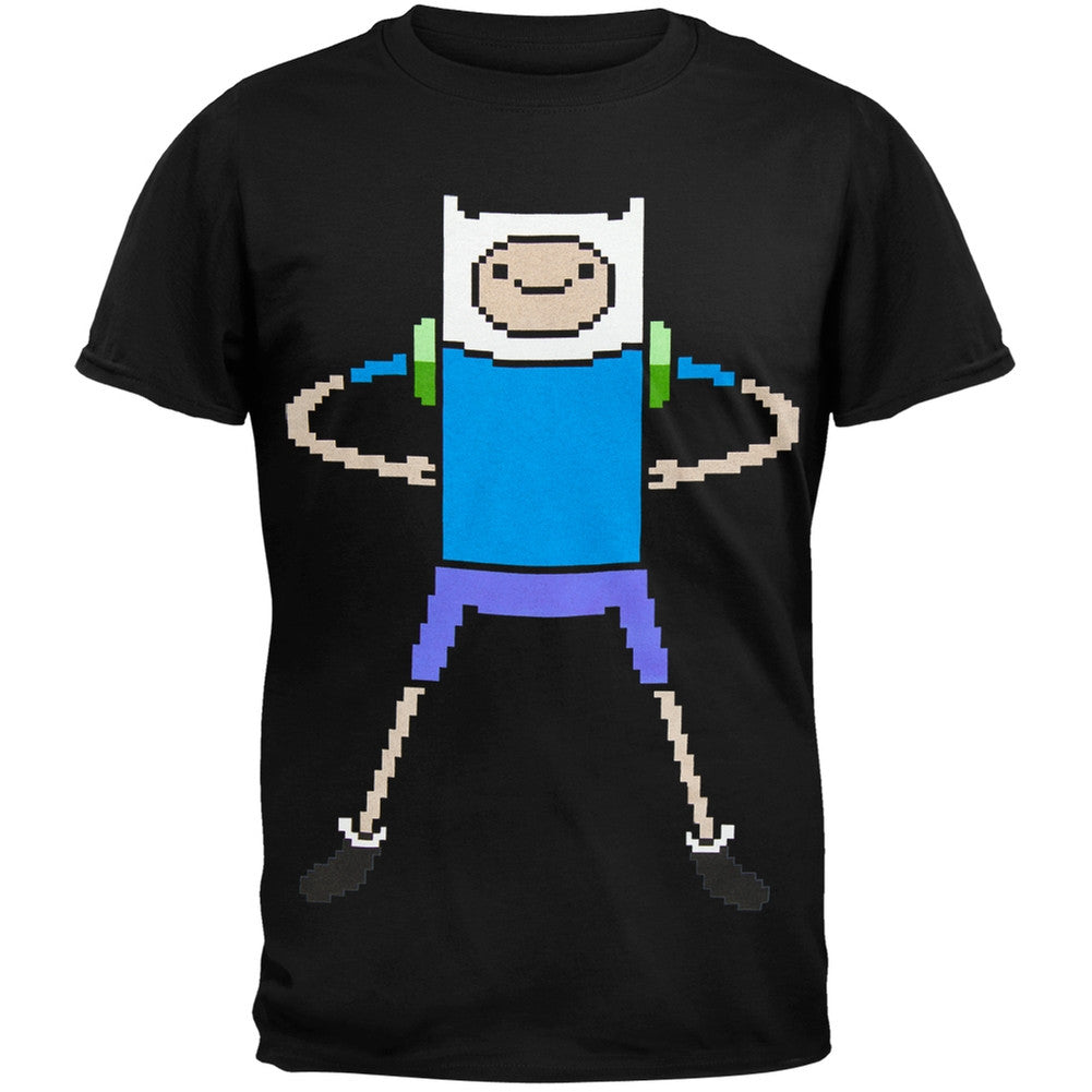 Adventure Time - 8-Bit Pixel Finn T-Shirt Men's T-Shirts Adventure Time SM Black