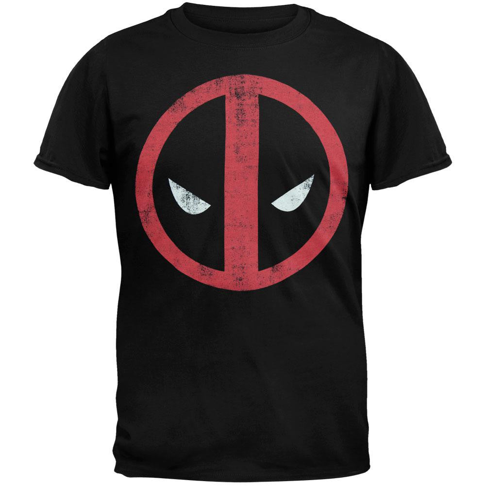 Deadpool - Distressed Logo Soft T-Shirt Men's T-Shirts Deadpool 2XL Black