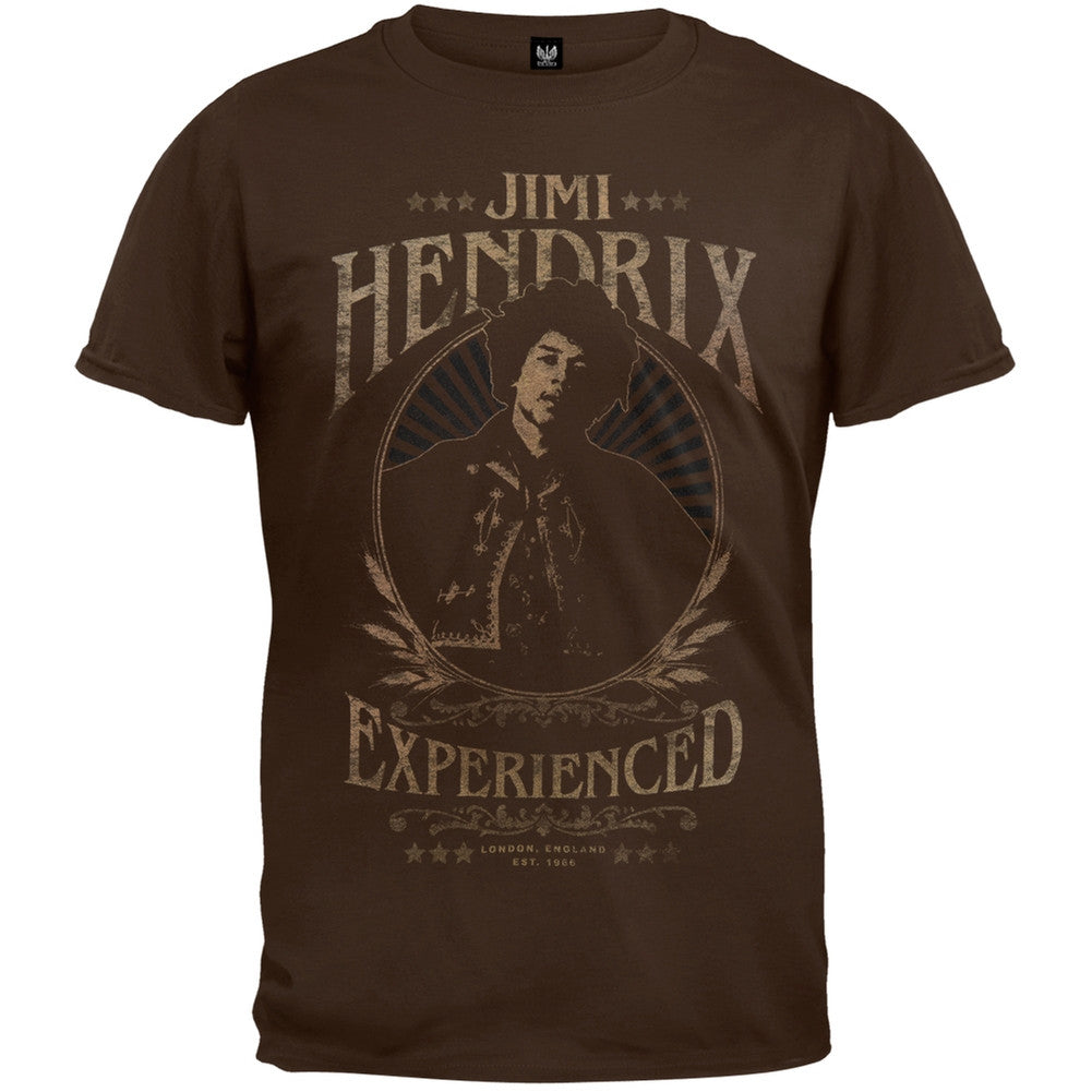 Jimi Hendrix - London England Est. 1969 Soft T-Shirt Men's T-Shirts Jimi Hendrix SM Brown
