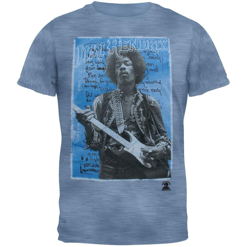 Jimi Hendrix - Bold Love Tri-Blend Soft T-Shirt Men's T-Shirts Jimi Hendrix SM Blue