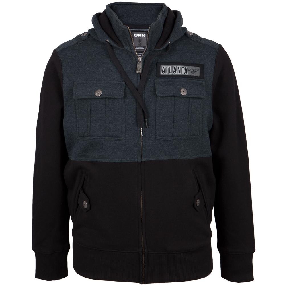 Atlanta Hawks - Darkness Hooded Jacket Men's Jackets Atlanta Hawks SM Black