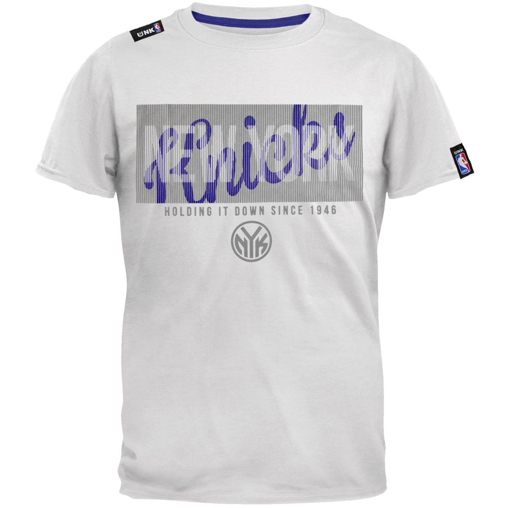New York Knicks - Fine Line Plus-Size T-Shirt Men's T-Shirts New York Knicks 3XL White