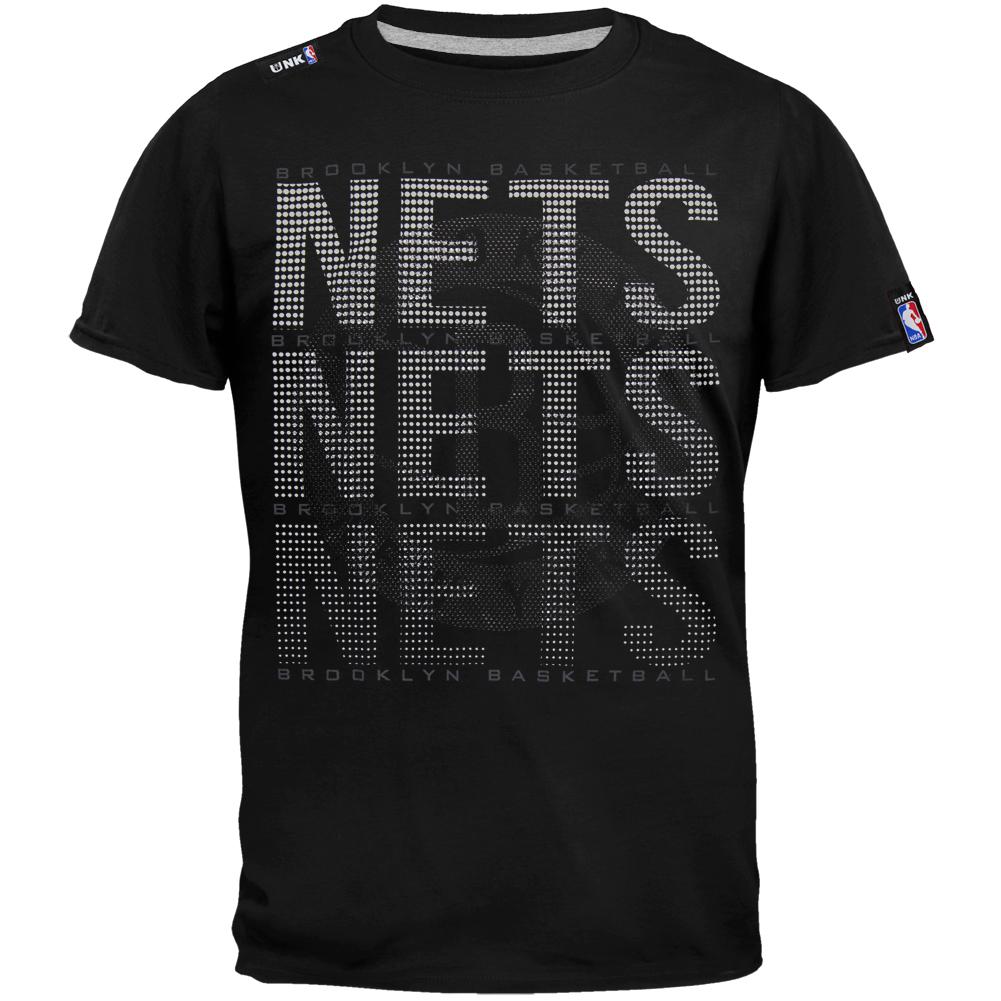 Brooklyn Nets - Pinpoint Plus-Size T-Shirt Men's T-Shirts Brooklyn Nets 5XL Black