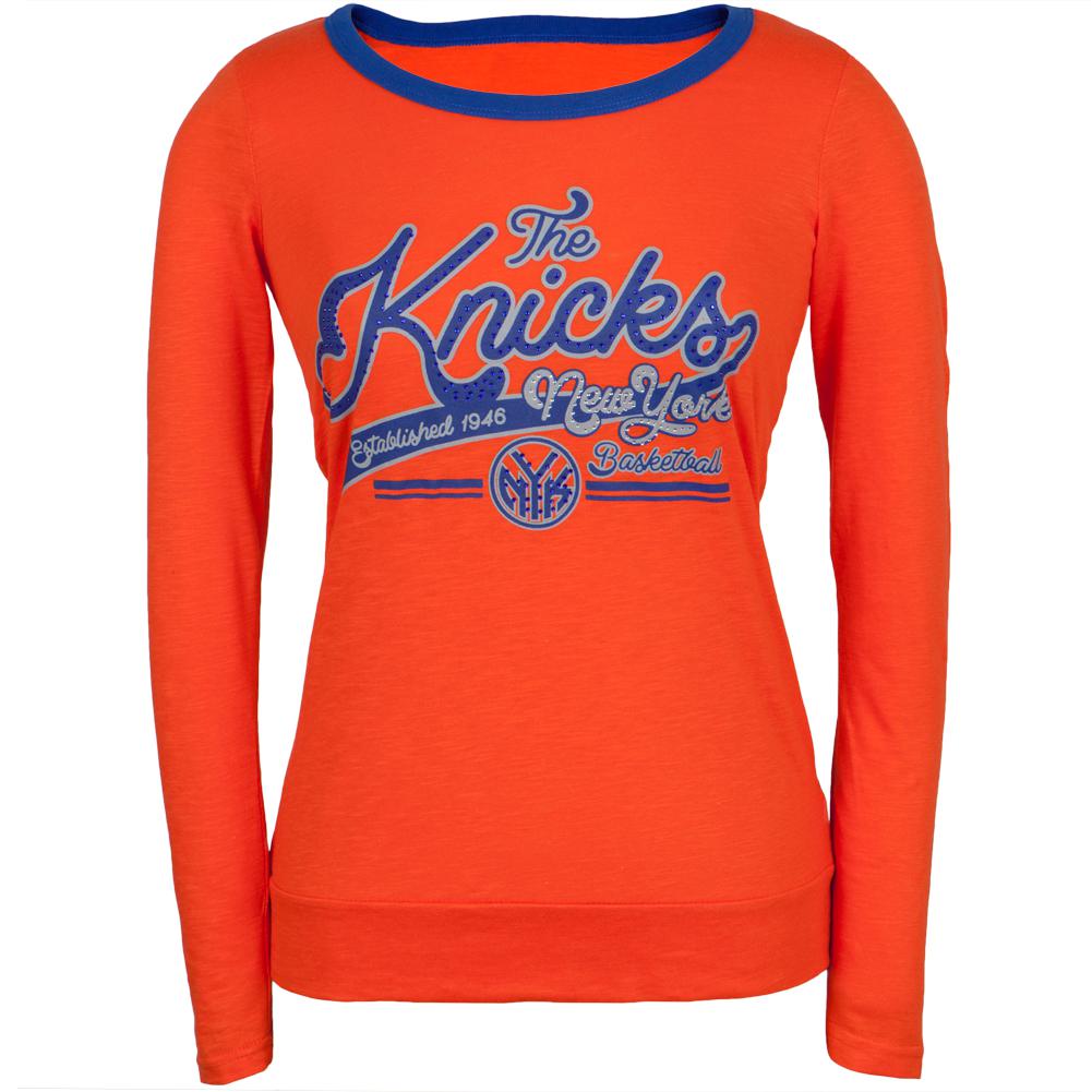 New York Knicks - Free Throw Juniors Long Sleeve T-Shirt Juniors Long Sleeves New York Knicks LG Orange