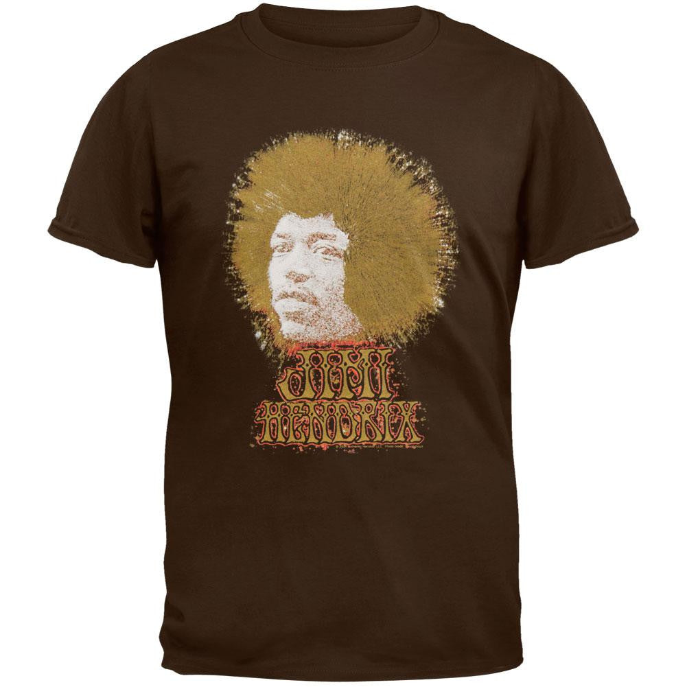 Jimi Hendrix - Paint Splatter Head T-Shirt Men's T-Shirts Jimi Hendrix MD Brown