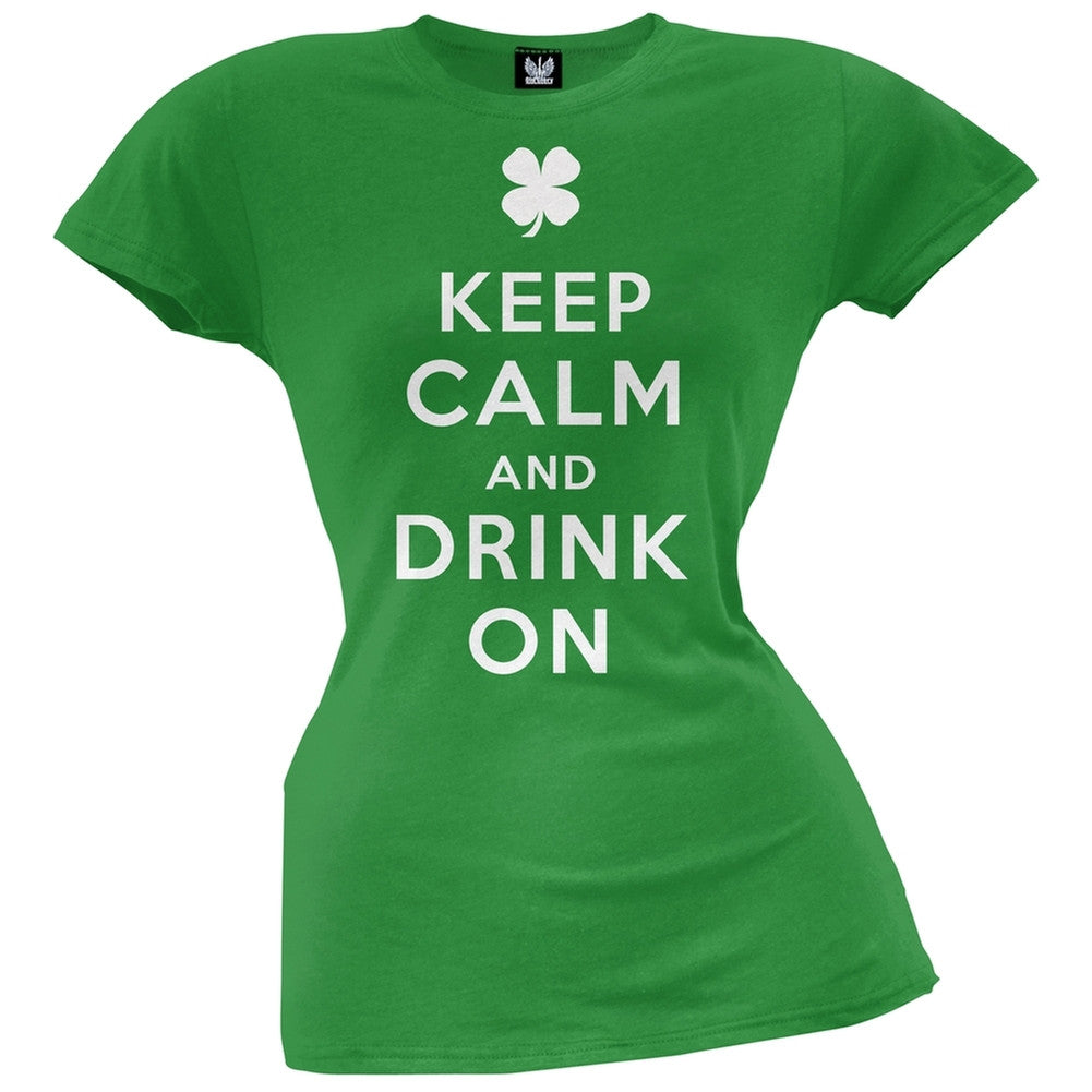 Keep Calm and Drink On Juniors T-Shirt Juniors T-Shirts Old Glory