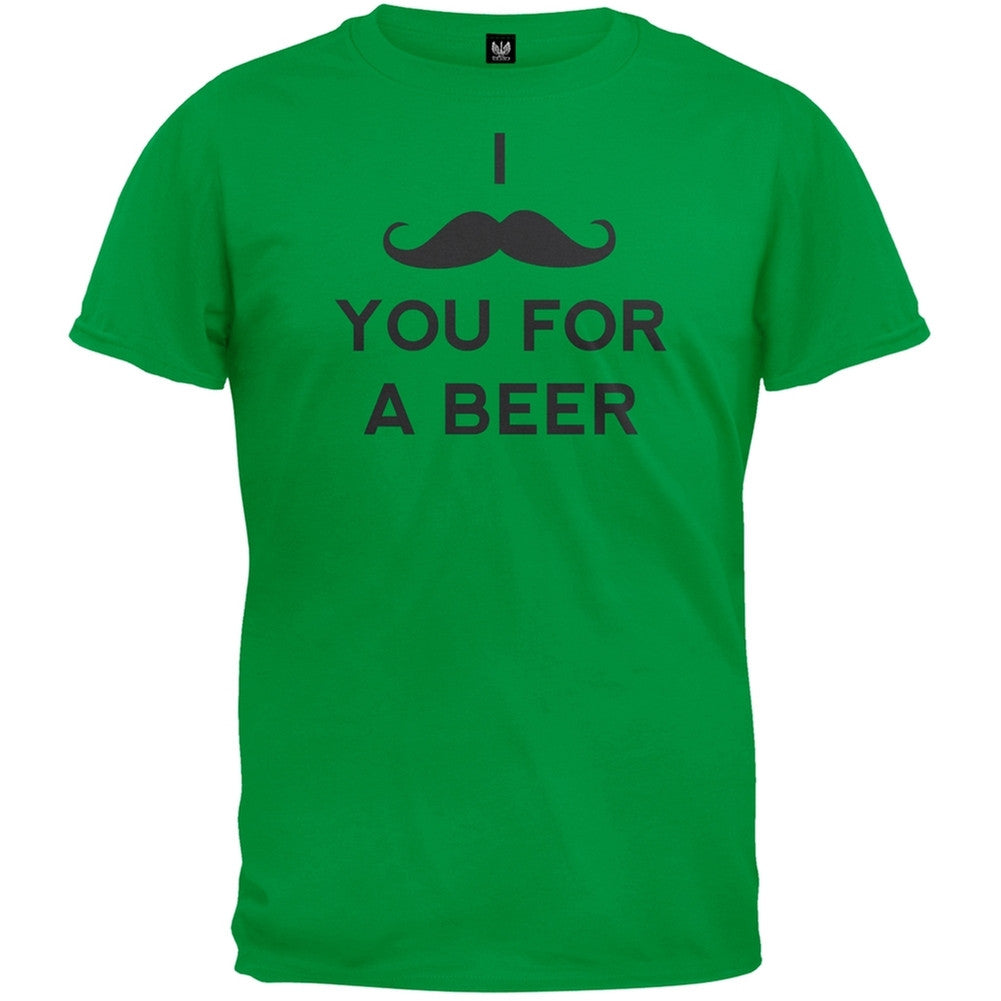 St. Patricks Day - I Mustache You For a Beer Green T-Shirt Men's T-Shirts Old Glory