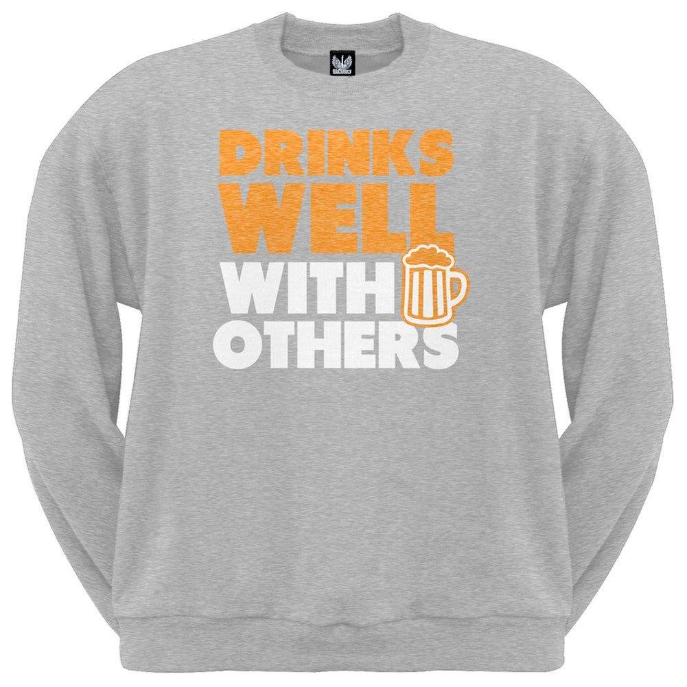 St Patricks Day Drinks Well With Others Irish Green Adult Sweatshirt Men's Sweatshirts Old Glory