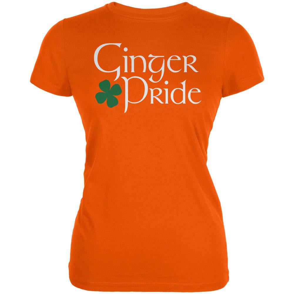 St. Patrick's Day Ginger Pride Irish Green Juniors Soft T-Shirt Juniors T-Shirts Old Glory