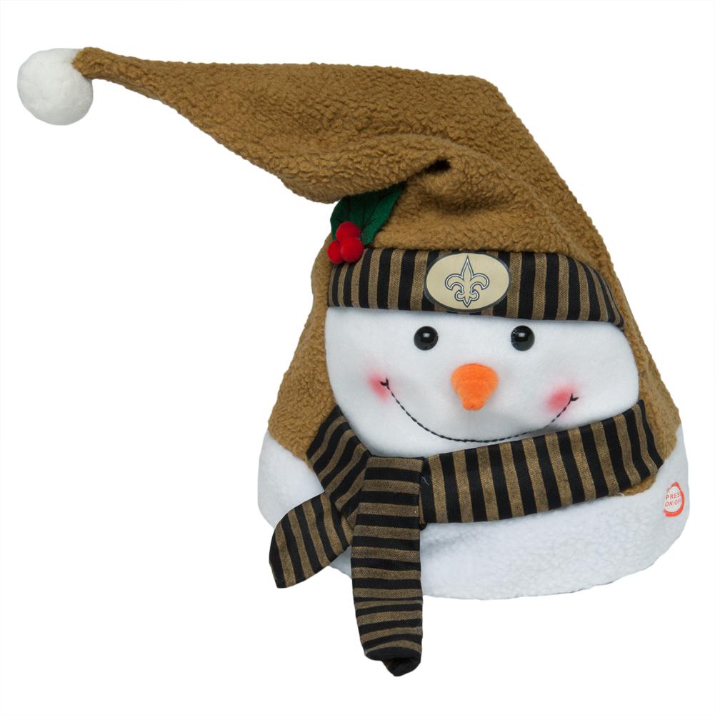 New Orleans Saints - Animated Snowman Musical Stocking Hat Adult Costumes Old Glory OS Multicoloured
