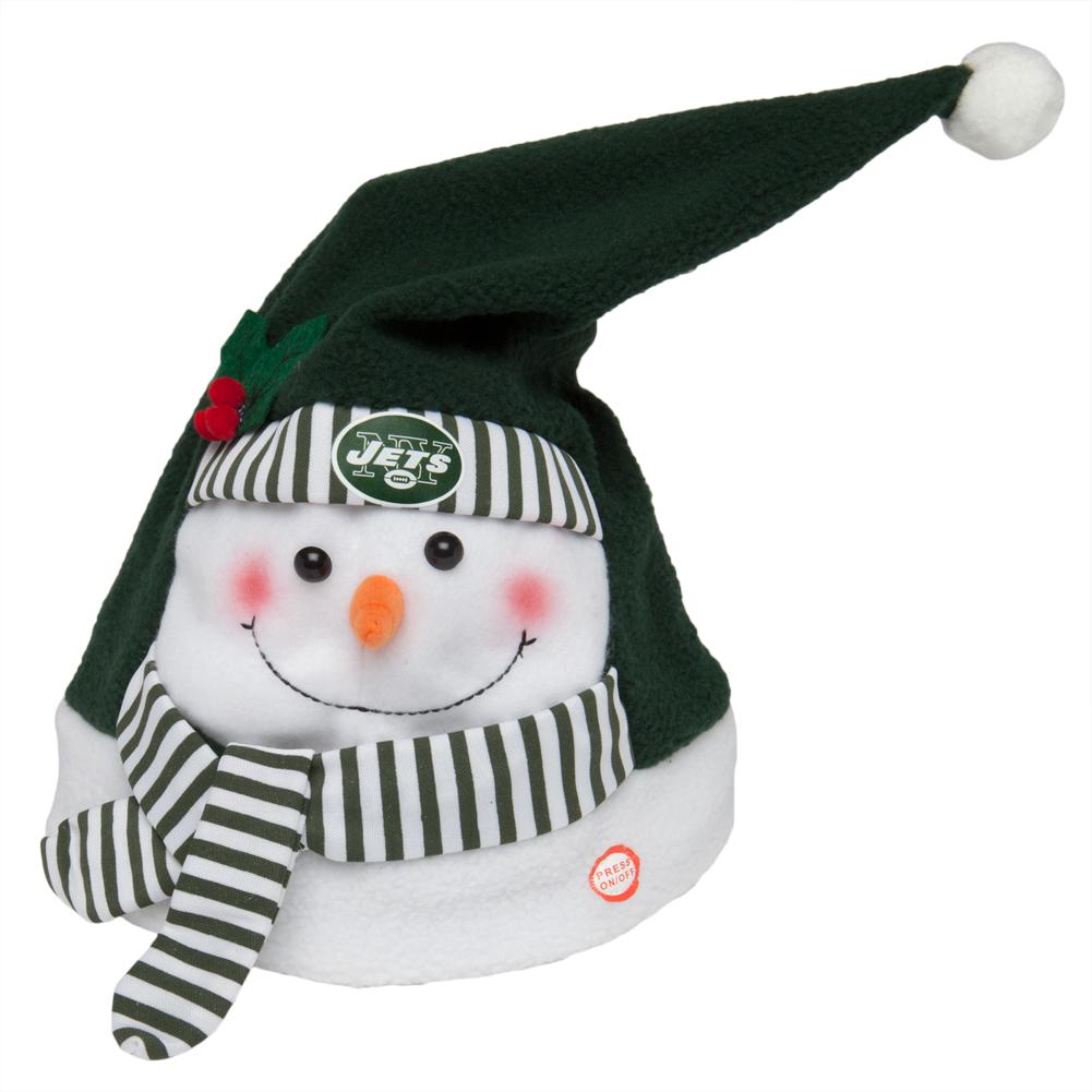 New York Jets - Animated Snowman Musical Stocking Hat Adult Costumes Old Glory OS Multicoloured