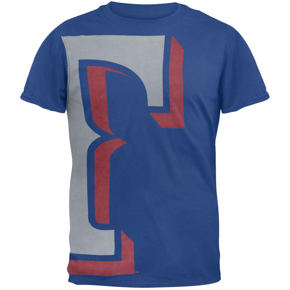 Texas Rangers - Overgrown Logo Soft T-Shirt Men's T-Shirts Texas Rangers 2XL Blue