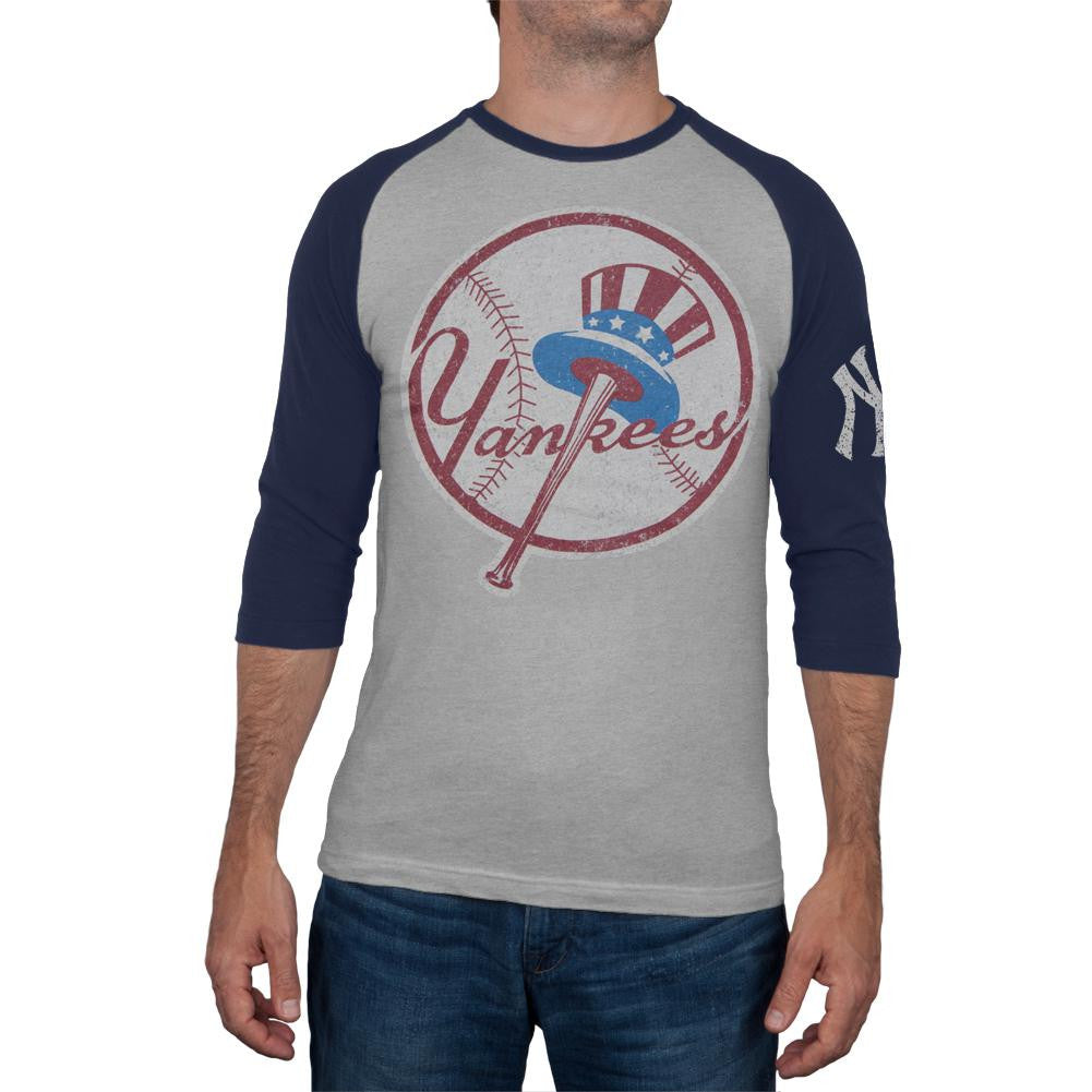 New York Yankees - Logo Alliance Raglan Men's Raglans New York Yankees SM Grey