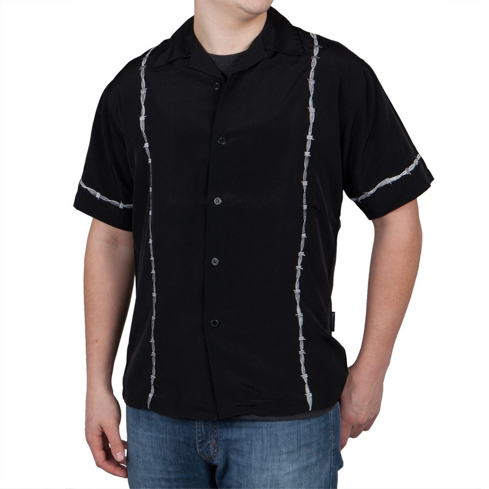 Pelican Bay Barbed Wire Men's Black Club Shirt Men's Club Shirts Old Glory