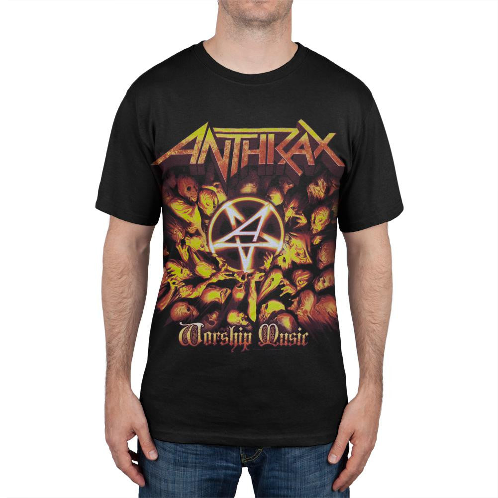 Anthrax - Worship Music Tour T-Shirt Men's T-Shirts Anthrax SM Black