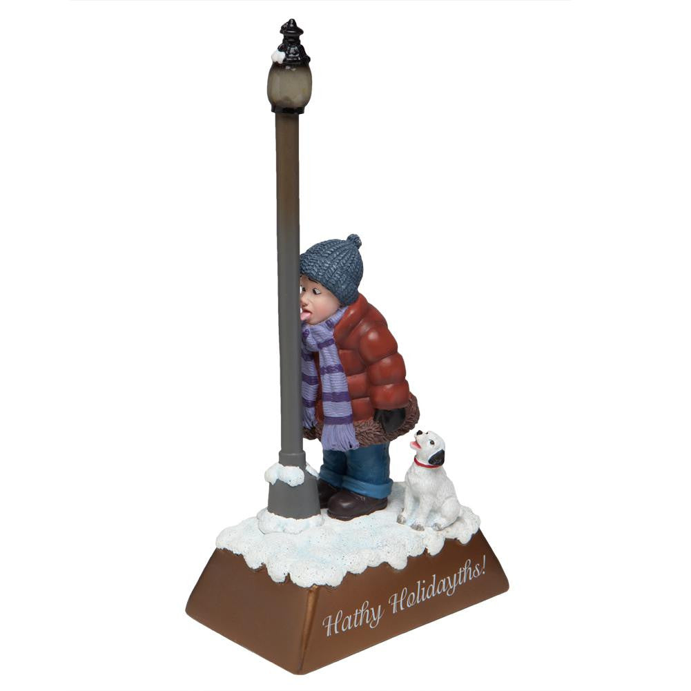 Winter Pole "Hathy Holidayths" Lighted Figurine Figures Old Glory OS