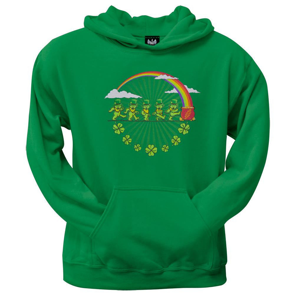 Grateful Dead - Leprechaun Bears Kelly Green Pullover Hoodie Men's Hoodies Grateful Dead