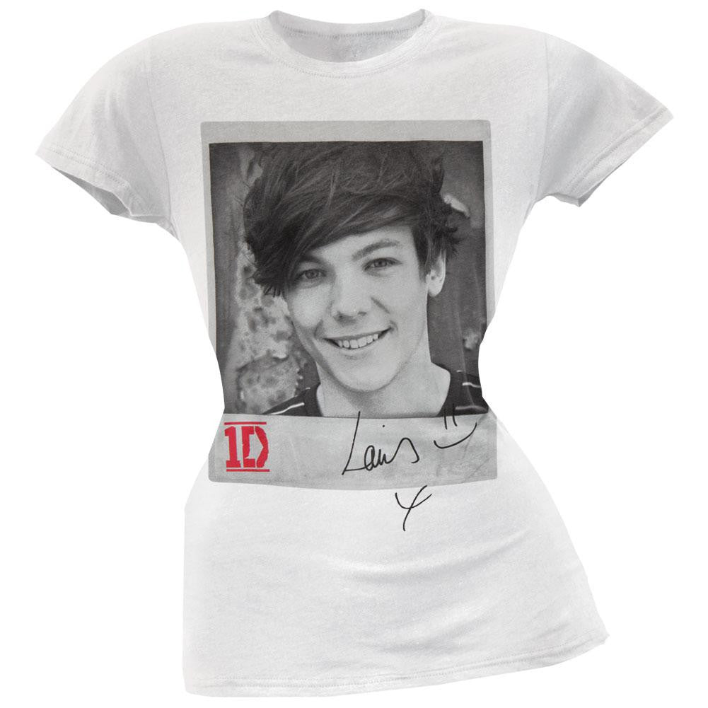 One Direction - New Louis Polaroid Juniors T-Shirt Juniors T-Shirts One Direction MD White