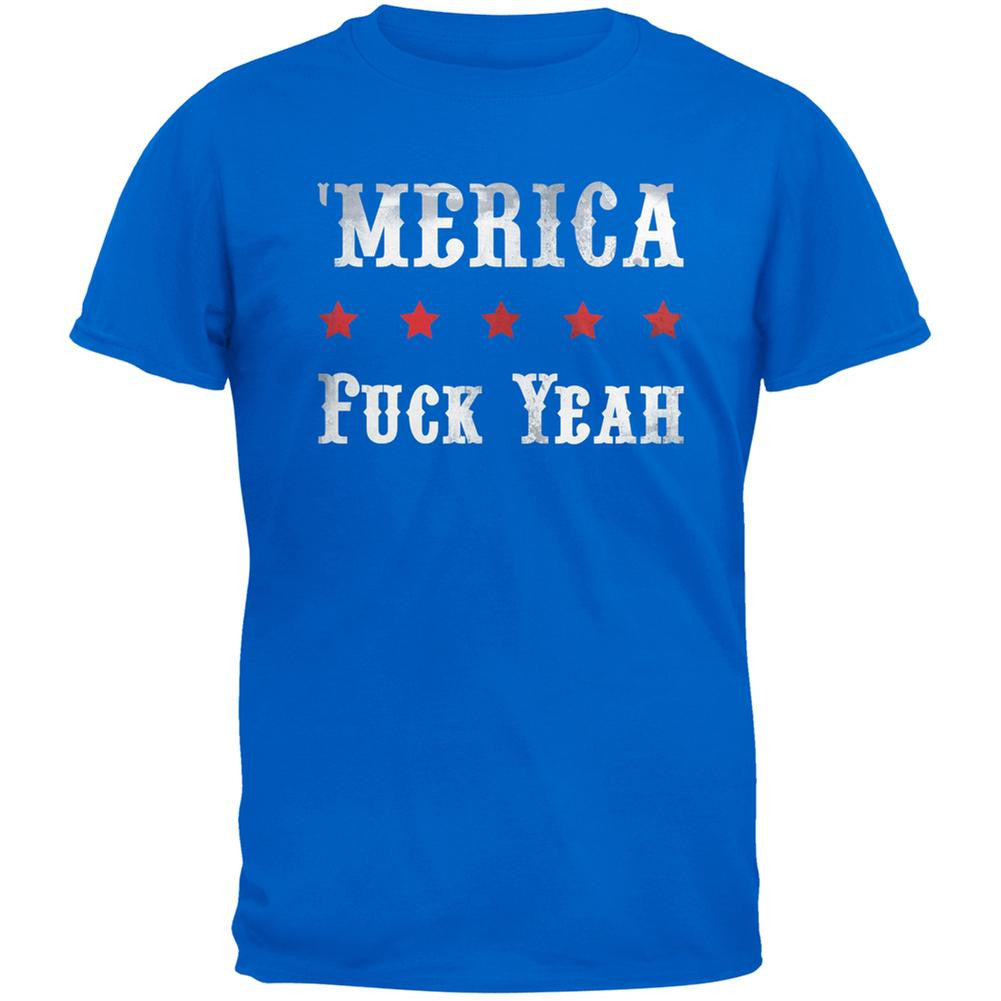 'Merica Fuck Yeah T-Shirt Men's T-Shirts Old Glory 2XL Blue
