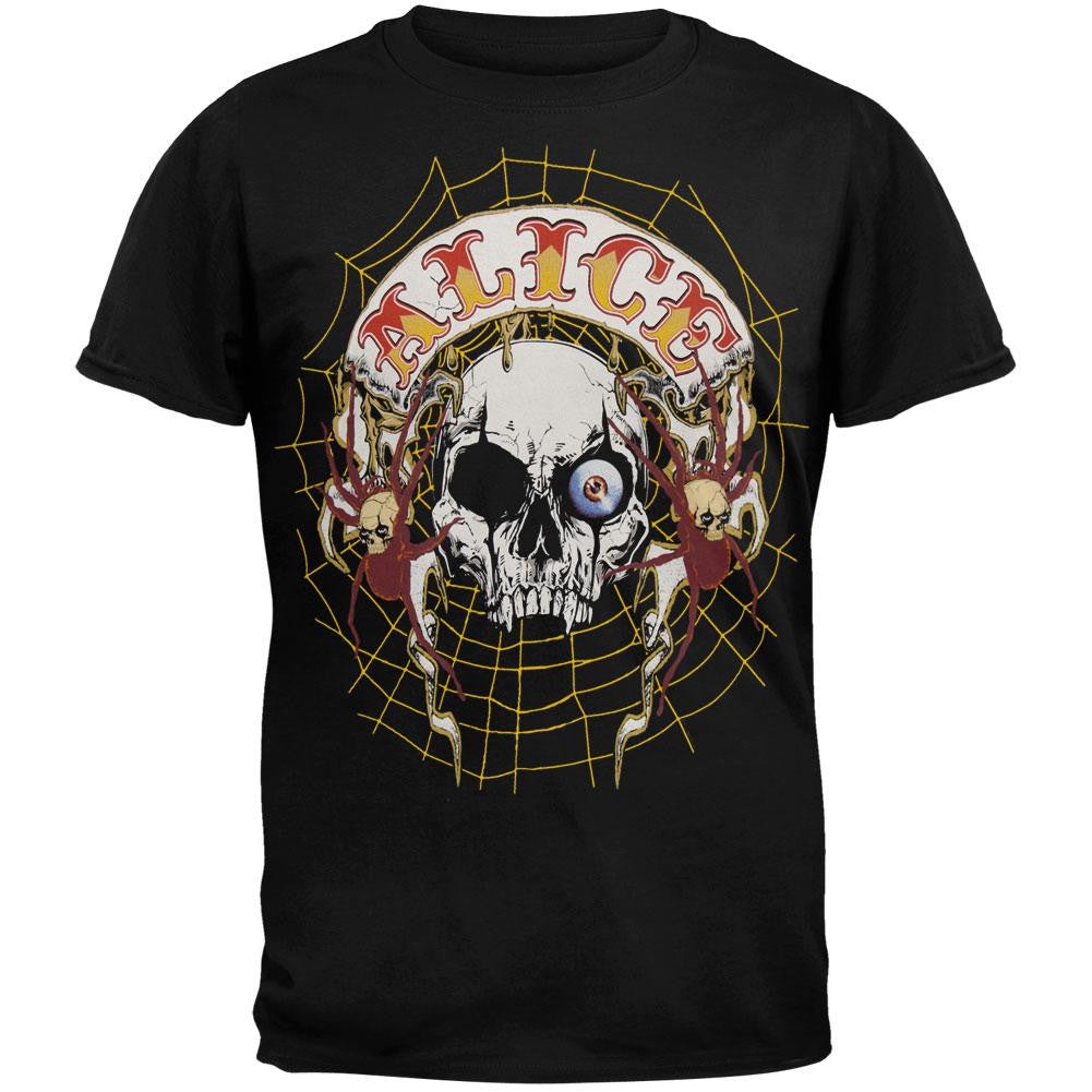 Alice Cooper - Skull Web Tour T-Shirt Men's T-Shirts Alice Cooper SM Black