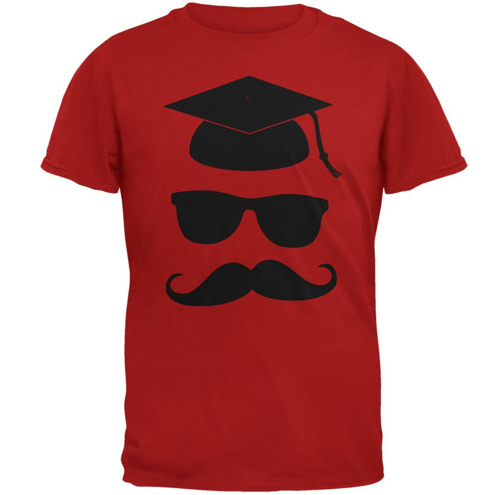 Mustache Graduate T-Shirt Men's T-Shirts Old Glory 2XL Red