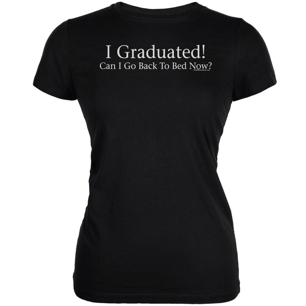 I Graduated! White Juniors Soft T-Shirt Juniors T-Shirts Old Glory