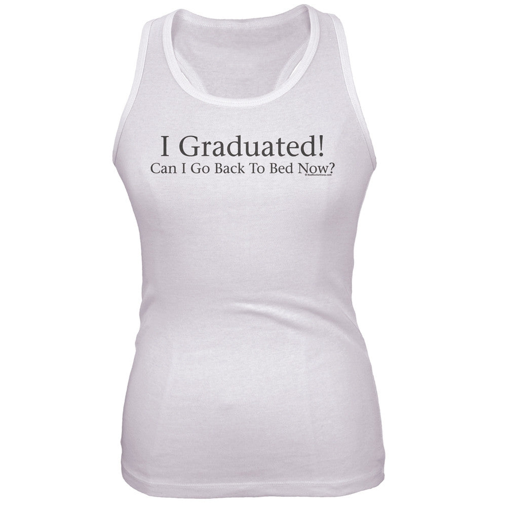 I Graduated! Black Juniors Soft Tank Top Juniors Tank Tops Old Glory