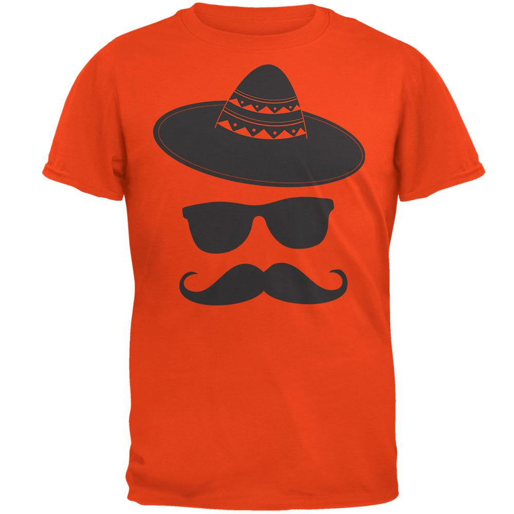 Cinco De Mayo - Mustache Sombrero T-Shirt Men's T-Shirts Old Glory 2XL Orange
