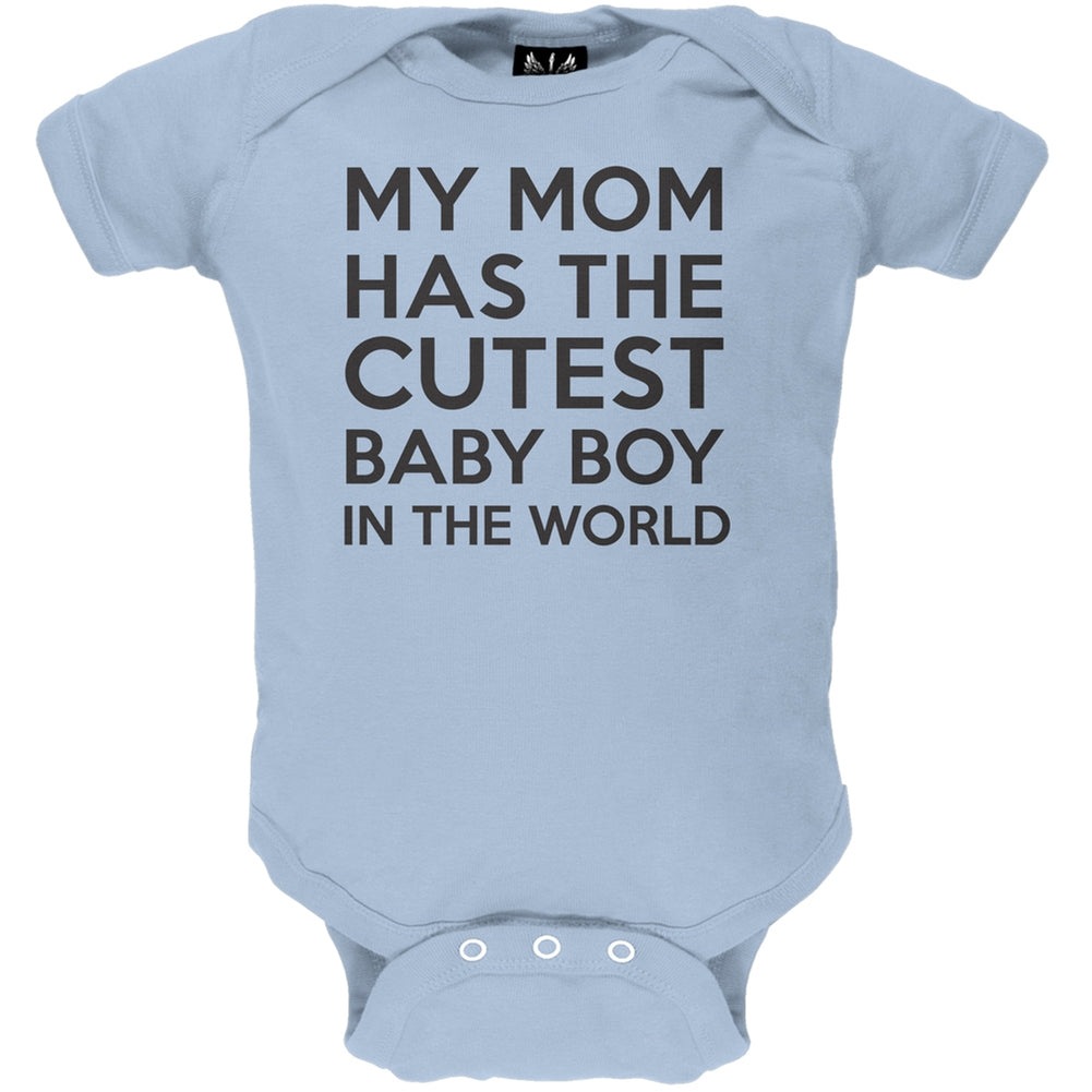My Mom has the Cutest Baby Boy Baby One Piece Baby One Piece Old Glory 0-3M Blue