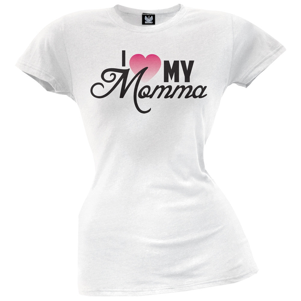 I Heart My Momma Juniors T-Shirt Juniors T-Shirts Old Glory