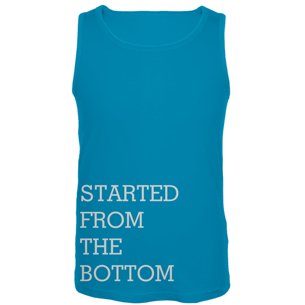 Started From the Bottom Blue Tank Top Men's Tank Tops Old Glory LG Blue