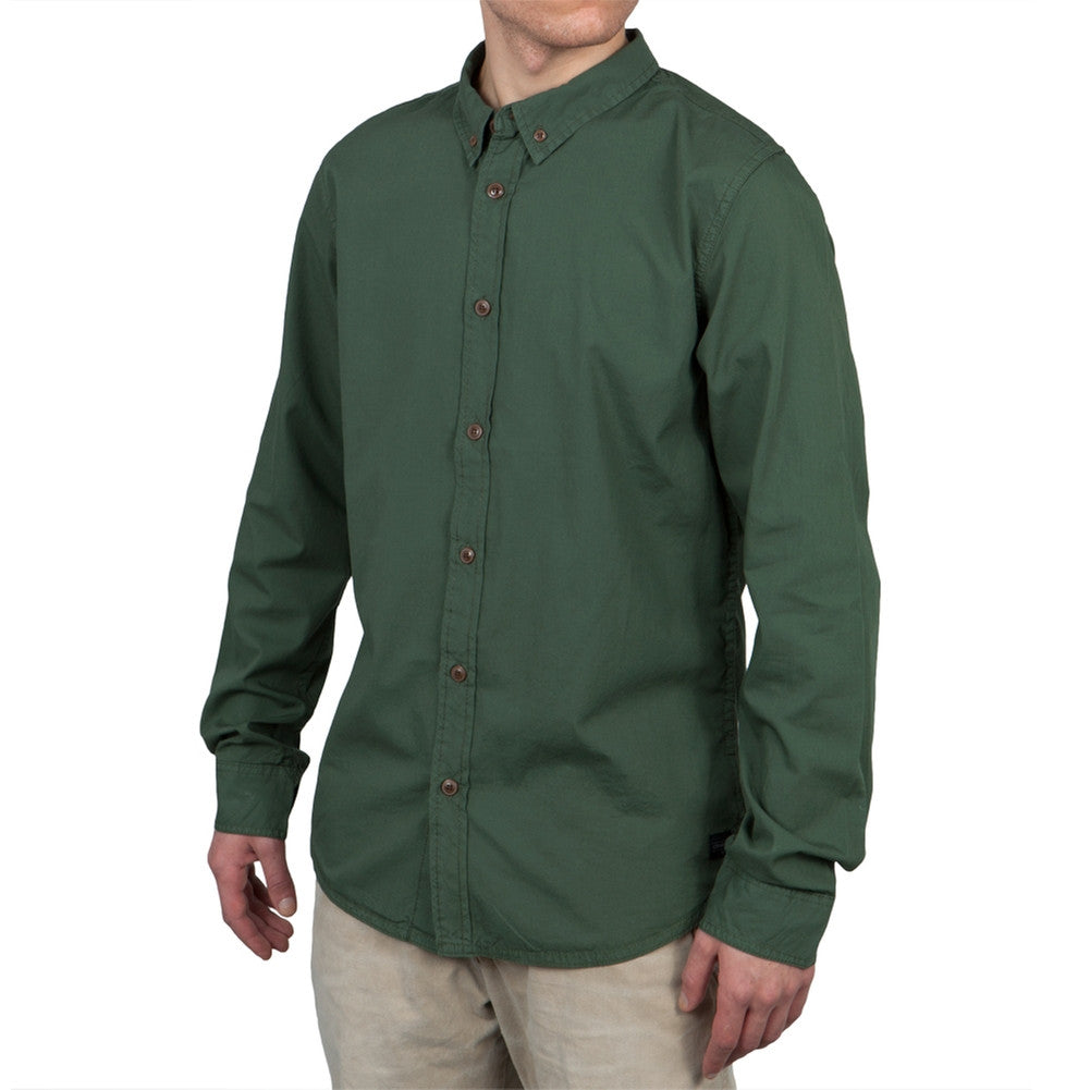 O'Neill - Pacifica Army Green Long Sleeve Button-Up Shirt Men's Dress Shirts O'Neill