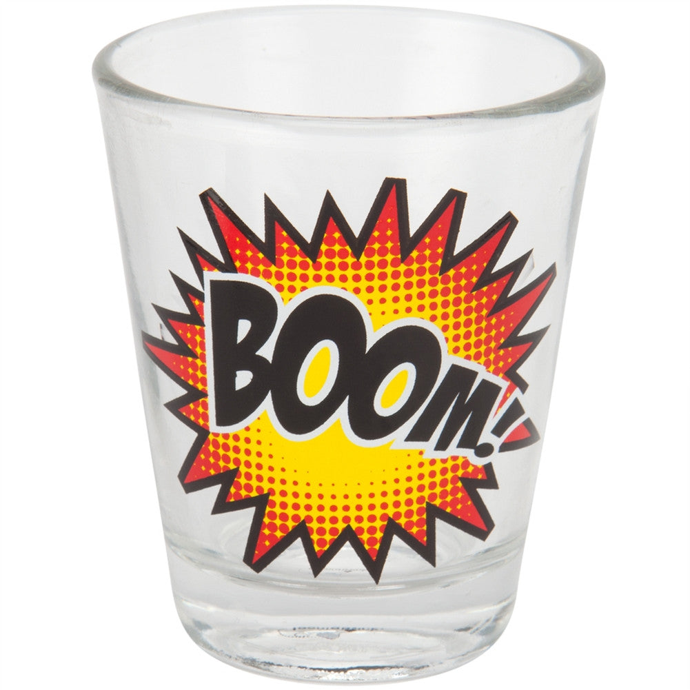Boom Cartoon Explosion Shot Glass Shot Glasses Old Glory OS Multi