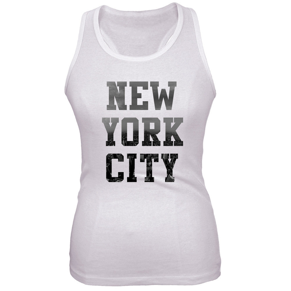 New York City Juniors White Tank Top Juniors Tank Tops Old Glory 2XL White