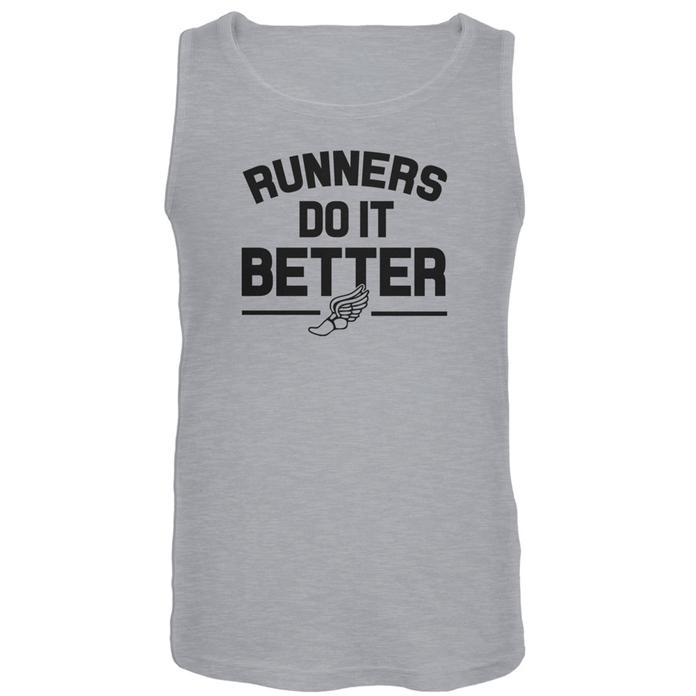 Runners Do It Better Grey Tank Top Men's Tank Tops Old Glory LG Grey