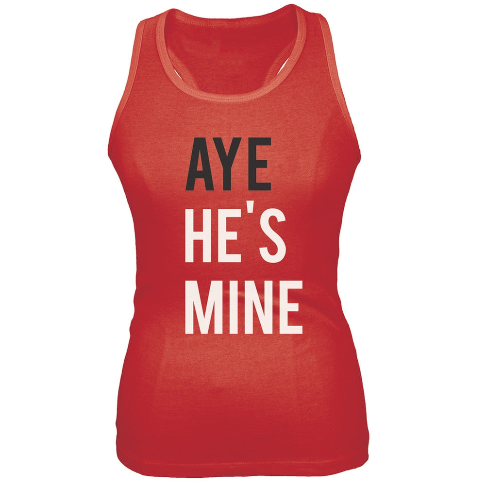 AYE He's Mine Juniors Tank Top Juniors Tank Tops Old Glory 2XL Red