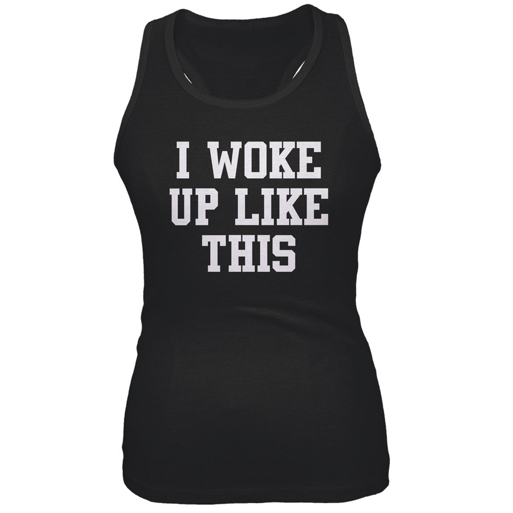 I Woke Up Like This Juniors Black Tank Top Juniors Tank Tops Old Glory 2XL Black