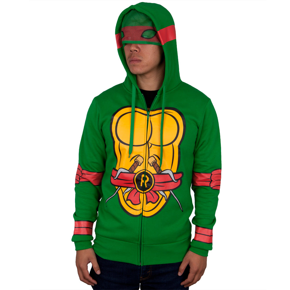 Teenage Mutant Ninja Turtles - I Am Raphael Costume Zip Hoodie Men's Hoodies Teenage Mutant Ninja Turtles SM Green