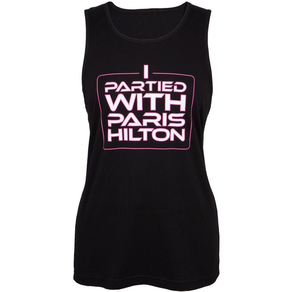 Paris Hilton - I Partied With Paris Juniors Tank Top Juniors Tank Tops Paris Hilton LG Black