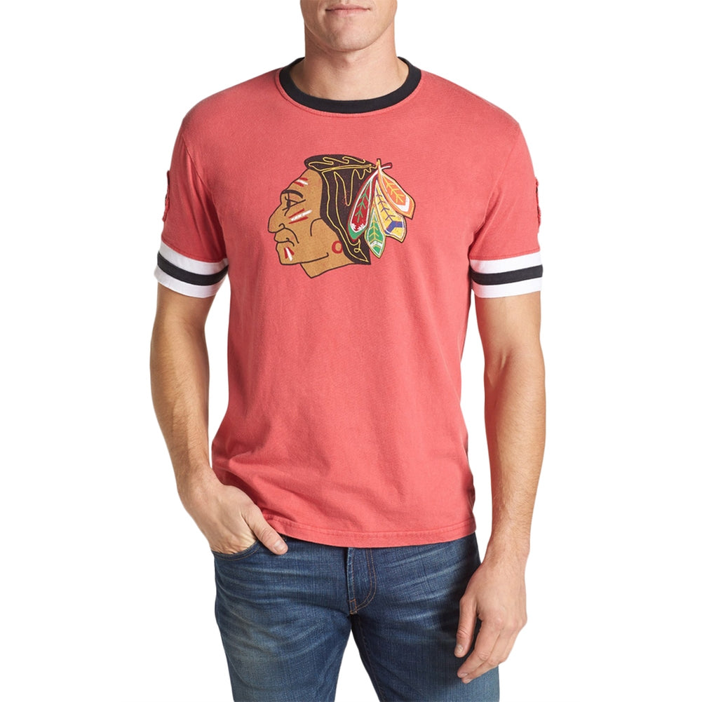 Chicago Blackhawks - Logo Remote Control Red Jersey T-Shirt Men's T-Shirts Chicago Blackhawks SM Red
