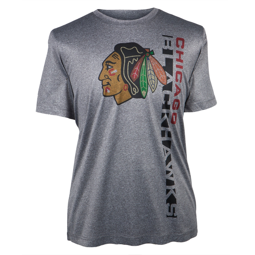 Chicago Blackhawks - Punch Out Logo Soft T-Shirt Men's T-Shirts Chicago Blackhawks 2XL Grey