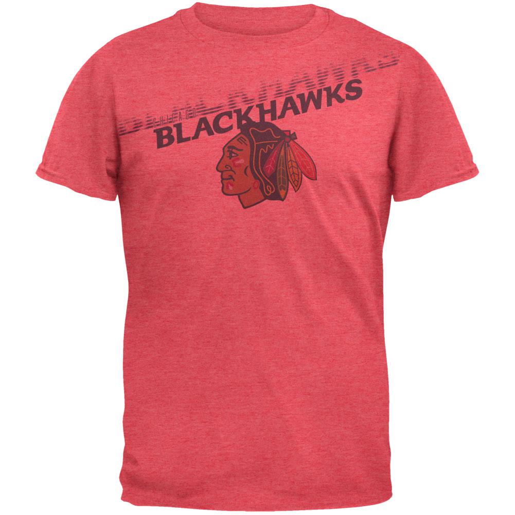 Chicago Blackhawks - Motion Blur Soft T-Shirt Men's T-Shirts Chicago Blackhawks 2XL Red